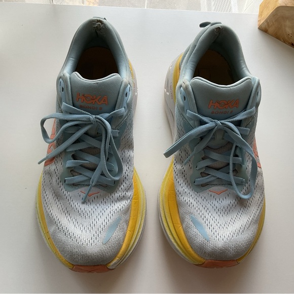 Hoka Shoes - Hoka Women's Light Blue White Yellow Running Shoes